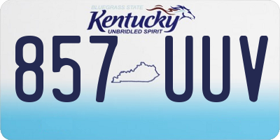 KY license plate 857UUV