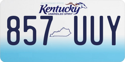 KY license plate 857UUY
