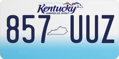 KY license plate 857UUZ