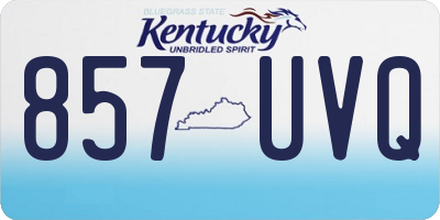 KY license plate 857UVQ
