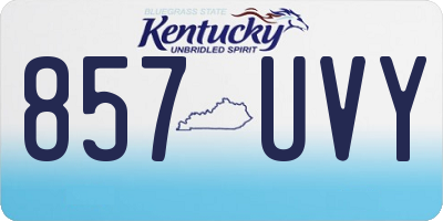 KY license plate 857UVY