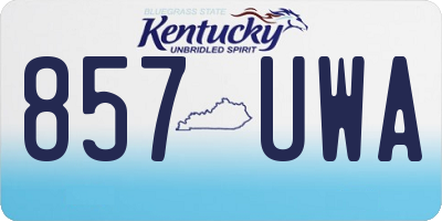 KY license plate 857UWA