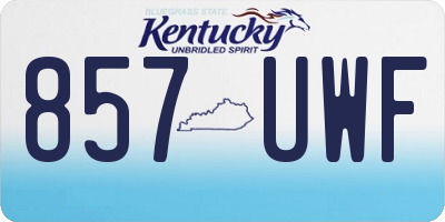 KY license plate 857UWF