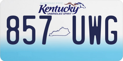 KY license plate 857UWG