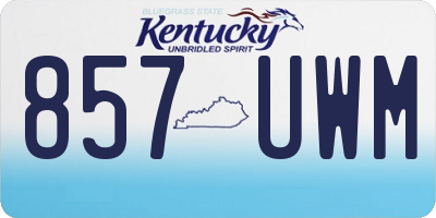 KY license plate 857UWM
