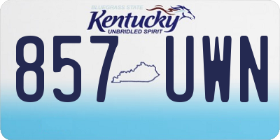KY license plate 857UWN