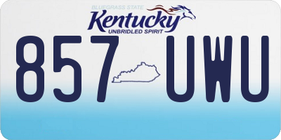 KY license plate 857UWU