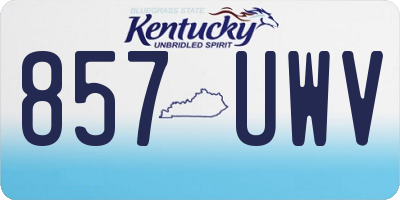 KY license plate 857UWV