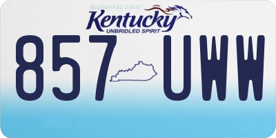 KY license plate 857UWW