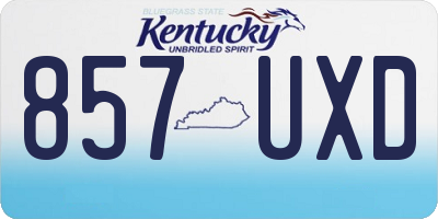 KY license plate 857UXD