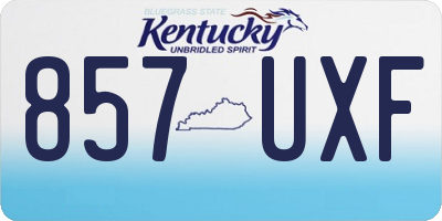 KY license plate 857UXF