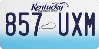 KY license plate 857UXM