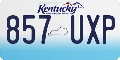 KY license plate 857UXP