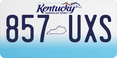 KY license plate 857UXS