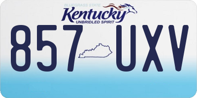 KY license plate 857UXV