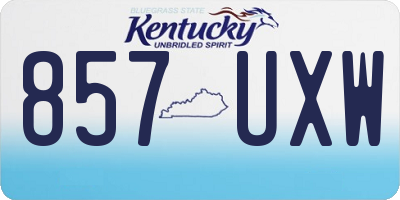 KY license plate 857UXW