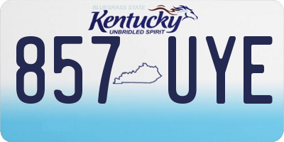 KY license plate 857UYE