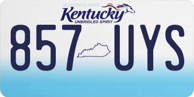 KY license plate 857UYS