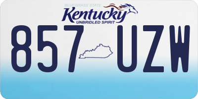KY license plate 857UZW