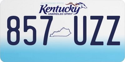 KY license plate 857UZZ