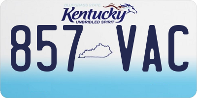 KY license plate 857VAC