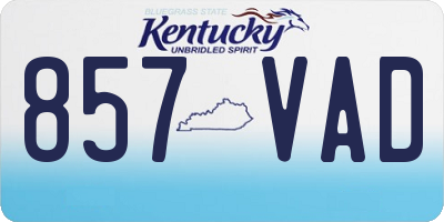 KY license plate 857VAD