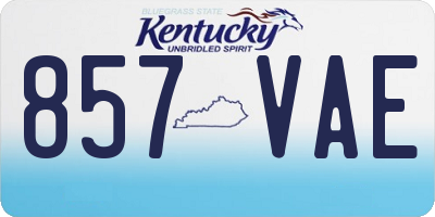 KY license plate 857VAE