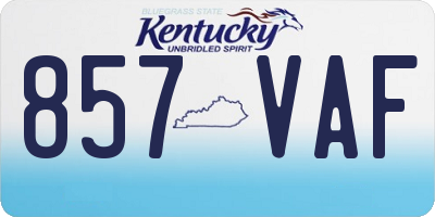 KY license plate 857VAF
