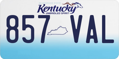 KY license plate 857VAL