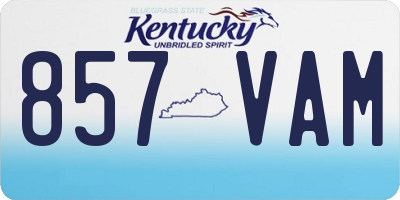 KY license plate 857VAM