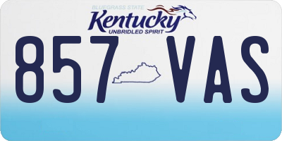 KY license plate 857VAS