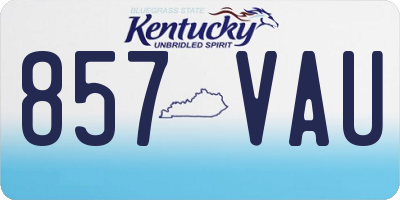 KY license plate 857VAU