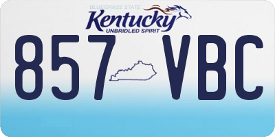 KY license plate 857VBC