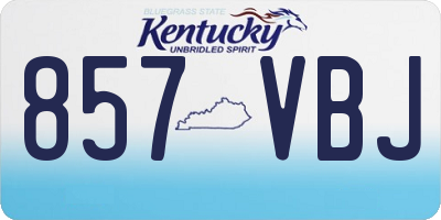 KY license plate 857VBJ