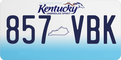 KY license plate 857VBK