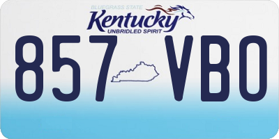 KY license plate 857VBO