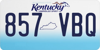 KY license plate 857VBQ