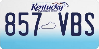 KY license plate 857VBS