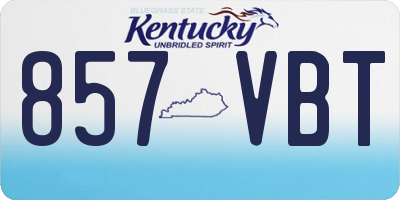 KY license plate 857VBT