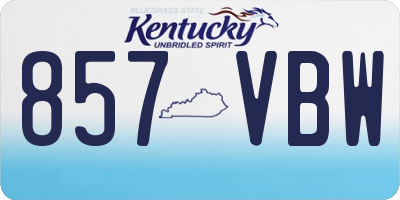 KY license plate 857VBW