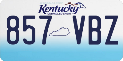 KY license plate 857VBZ