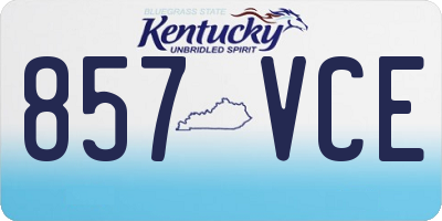 KY license plate 857VCE