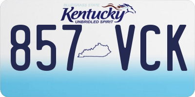 KY license plate 857VCK