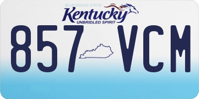 KY license plate 857VCM