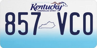 KY license plate 857VCO