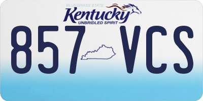 KY license plate 857VCS