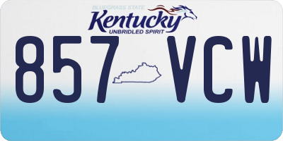 KY license plate 857VCW