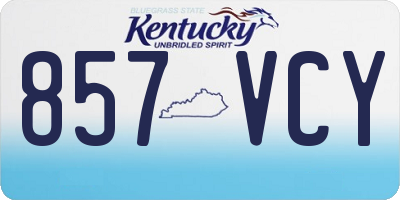 KY license plate 857VCY