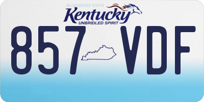 KY license plate 857VDF