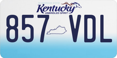 KY license plate 857VDL